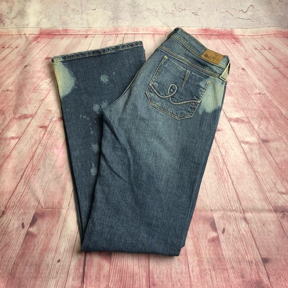 💵Hippie Denim Bleach Accented Bootcut Jean Size 7 - Picture 1 of 12